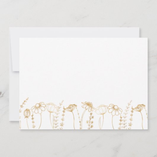 Invitation Réception de mariage à la fleur sauvage - Esquisse (Dos)