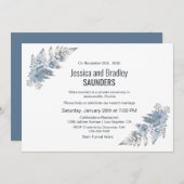 Invitation Réception de mariage à la fougère argentée (Devant / Derrière)