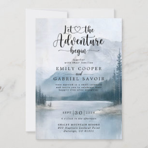 Invitation Réception de mariage à la montagne de la forêt pei