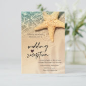 Invitation Réception de mariage à la plage de coquillages (Debout devant)