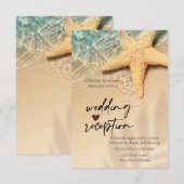Invitation Réception de mariage à la plage de coquillages (Devant / Derrière)