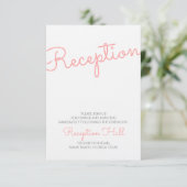 Invitation Réception de mariage à la typographie moderne rose (Debout devant)