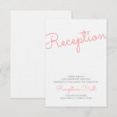 Invitation Réception de mariage à la typographie moderne rose (Devant / Derrière)