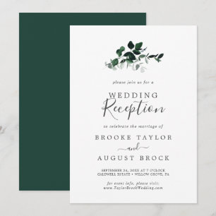 Invitation Réception de mariage à la verdure émeraude