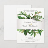 Invitation Réception de mariage à la verdure florale élégante (Devant / Derrière)