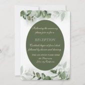 Invitation Réception de mariage à l'aquarelle boho eucalyptus (Devant)