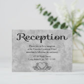 Invitation Réception de mariage à l'aquarelle Cœurs Noir & Gr (Debout devant)