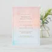 Invitation Réception de mariage à l'aquarelle de coucher de s (Debout devant)