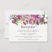Invitation Réception de mariage à l'aquarelle de pivoines ros (Devant)
