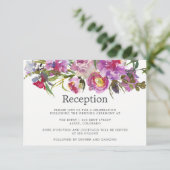 Invitation Réception de mariage à l'aquarelle de pivoines ros (Debout devant)