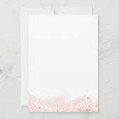 Invitation Réception de mariage à l'aquarelle en or rose (Dos)