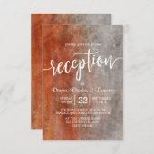 Invitation Réception de mariage à l'aquarelle gris orange aut (Devant / Derrière)