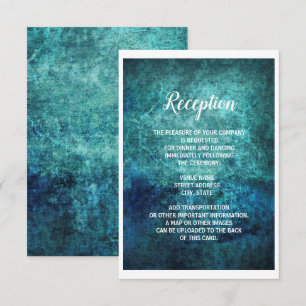 Invitation Réception de mariage à l'aquarelle grunge bleu mar