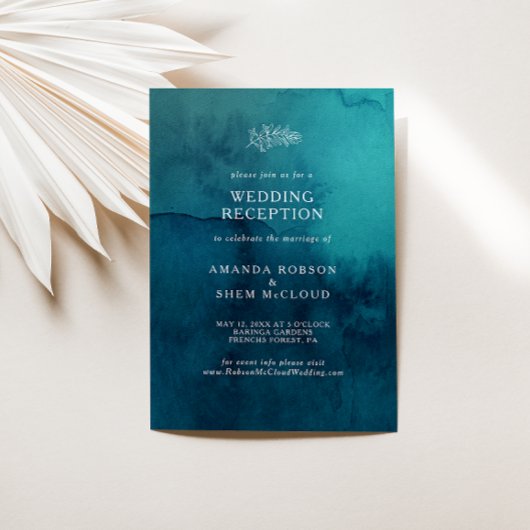 Invitation Réception de mariage à l'aquarelle sur l'océan som