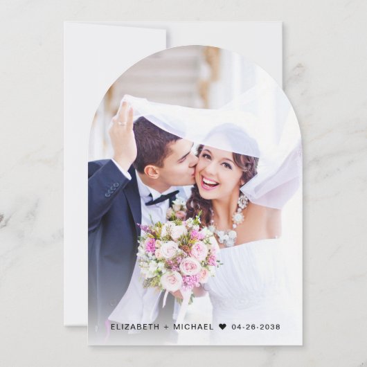 Invitation Réception de mariage à l'arc de crème de la photo  (Dos)