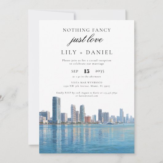 Invitation Réception de mariage à Miami pour un mariage en fu (Devant)