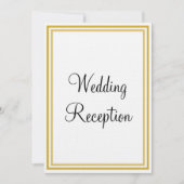 Invitation Réception de mariage à monogramme blanc or (Devant)