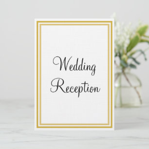 Invitation Réception de mariage à monogramme blanc or