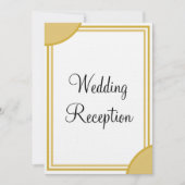 Invitation Réception de mariage à monogramme blanc or (Devant)