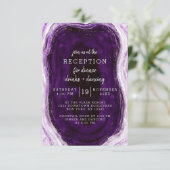 Invitation Réception de mariage Améthyste Violet & Géode Arge (Debout devant)