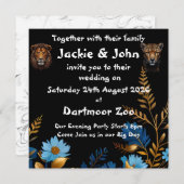 Invitation Réception de mariage animal sauvage (Devant / Derrière)