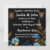 Invitation Réception de mariage animal sauvage (Devant)