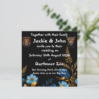 Invitation Réception de mariage animal sauvage