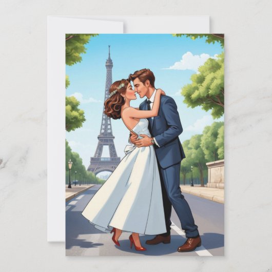 Invitation réception de mariage après évasion moderne et heur (Devant)