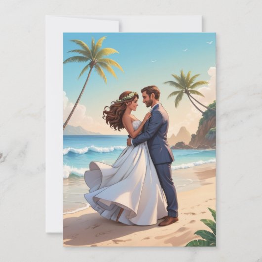 Invitation réception de mariage après évasion moderne et heur (Devant)