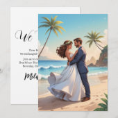 Invitation réception de mariage après évasion moderne et heur (Devant / Derrière)