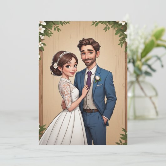 Invitation réception de mariage après évasion moderne et heur (Debout devant)