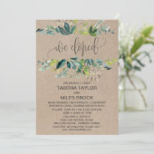 Invitation Réception de mariage après fugue Kraft Foliage (Debout devant)