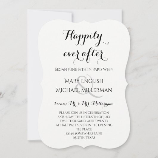 Invitation Réception de mariage après heureux pour toujours (Devant)