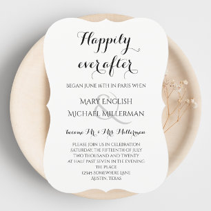 Invitation Réception de mariage après Heureux pour toujours