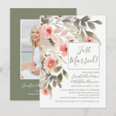 Invitation Réception de mariage après la cérémonie avec rose  (Devant / Derrière)