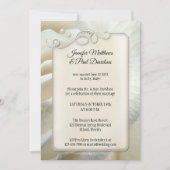 Invitation Réception de mariage après la cérémonie Rose Ivoir (Devant)