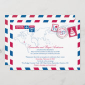 Invitation Réception de mariage après la poste aérienne d'Orl (Devant / Derrière)