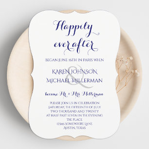 Invitation Réception de mariage après-midi bleu de minuit heu