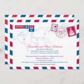 Invitation Réception de mariage après New York par avion (Devant / Derrière)