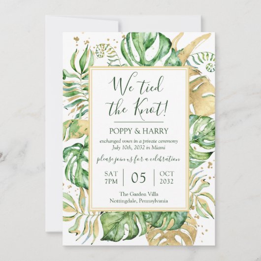 Invitation Réception de mariage après une fugue Tropicale Nou (Devant)