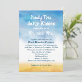 Invitation Réception de mariage après Watercolor Sandy Toes (Debout devant)