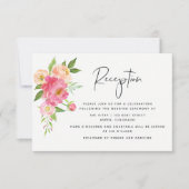 Invitation Réception de mariage aquarelle de printemps aux pi (Devant)