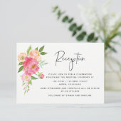 Invitation Réception de mariage aquarelle de printemps aux pi (Debout devant)