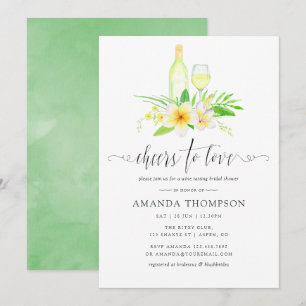 Invitation Réception de mariage aquarelle exotique Dégustatio