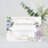 Invitation Réception de mariage | Aquarelle Lavande Florale (Debout devant)