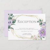 Invitation Réception de mariage | Aquarelle Lavande Florale (Devant / Derrière)