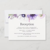Invitation Réception de mariage aquarelle violet poussiéreux (Devant)
