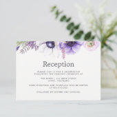 Invitation Réception de mariage aquarelle violet poussiéreux (Debout devant)