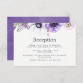 Invitation Réception de mariage aquarelle violet poussiéreux (Devant / Derrière)