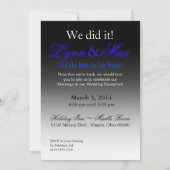 Invitation Réception de mariage Art Déco à Las Vegas | cobalt (Dos)